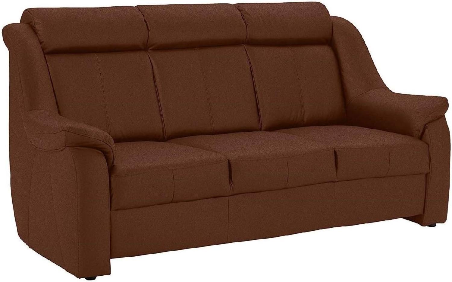 Cavadore 3-Sitzer Beata / 3er Couch im modernen Design / 188 x 98 x 92 / Mikrofaser Braun Bild 1
