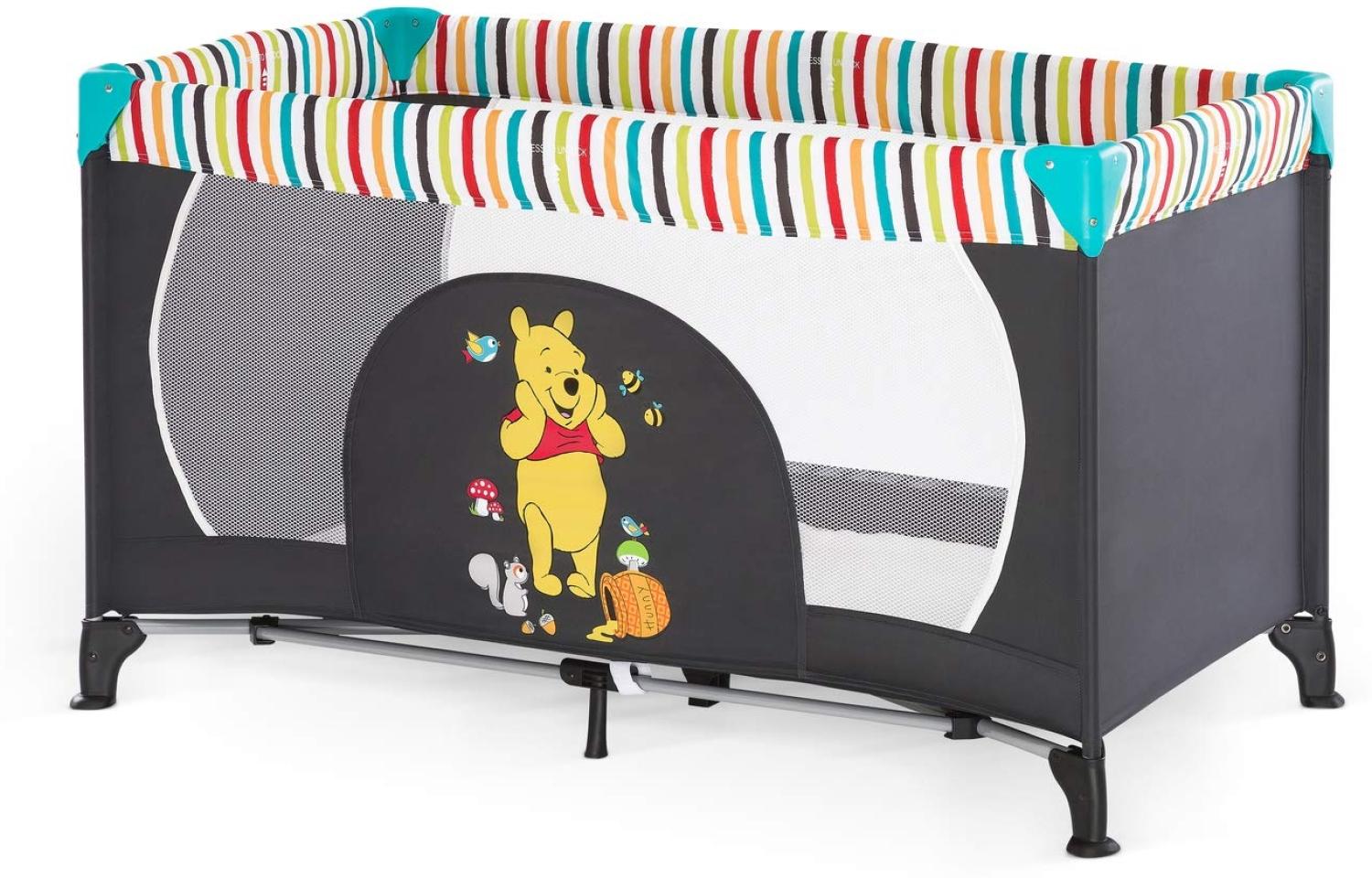 Hauck 'Dream’n Play' Reisebett 3-teilig 120 x 60 cm, ab Geburt bis 15 kg, inkl. Tragetasche und Einlageboden (faltbar, tragbar, leicht & kippsicher), schwarz Bild 1