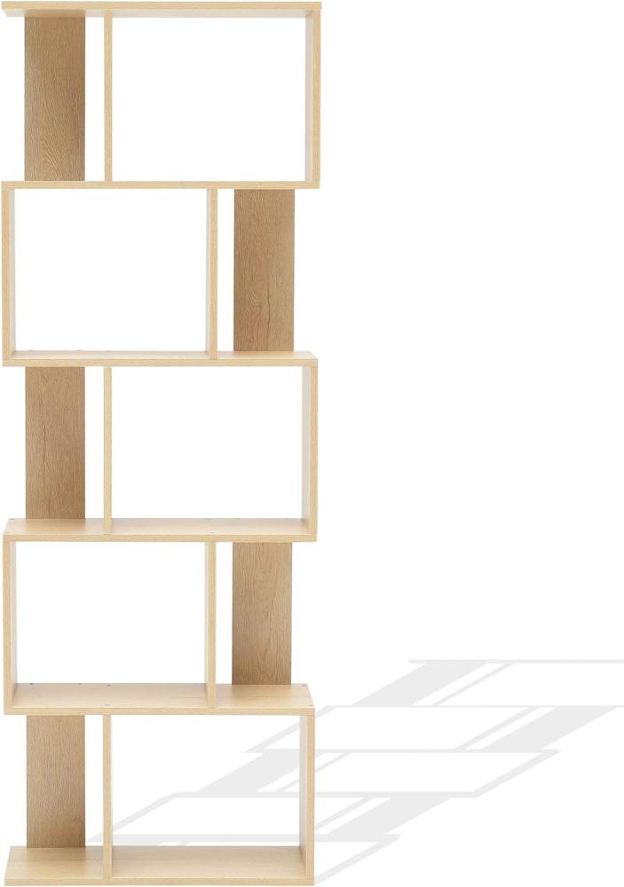 Rebecca Mobili modernes Standregal, Bücherregal aus Holz, 5 Ablagen, im modernen Stil, Beige, als Wohneinrichtung für Wohnzimmer Haus Büro – Maße: 169 x 60 x 24 cm (HxLxB) – Art. RE4788 Bild 1