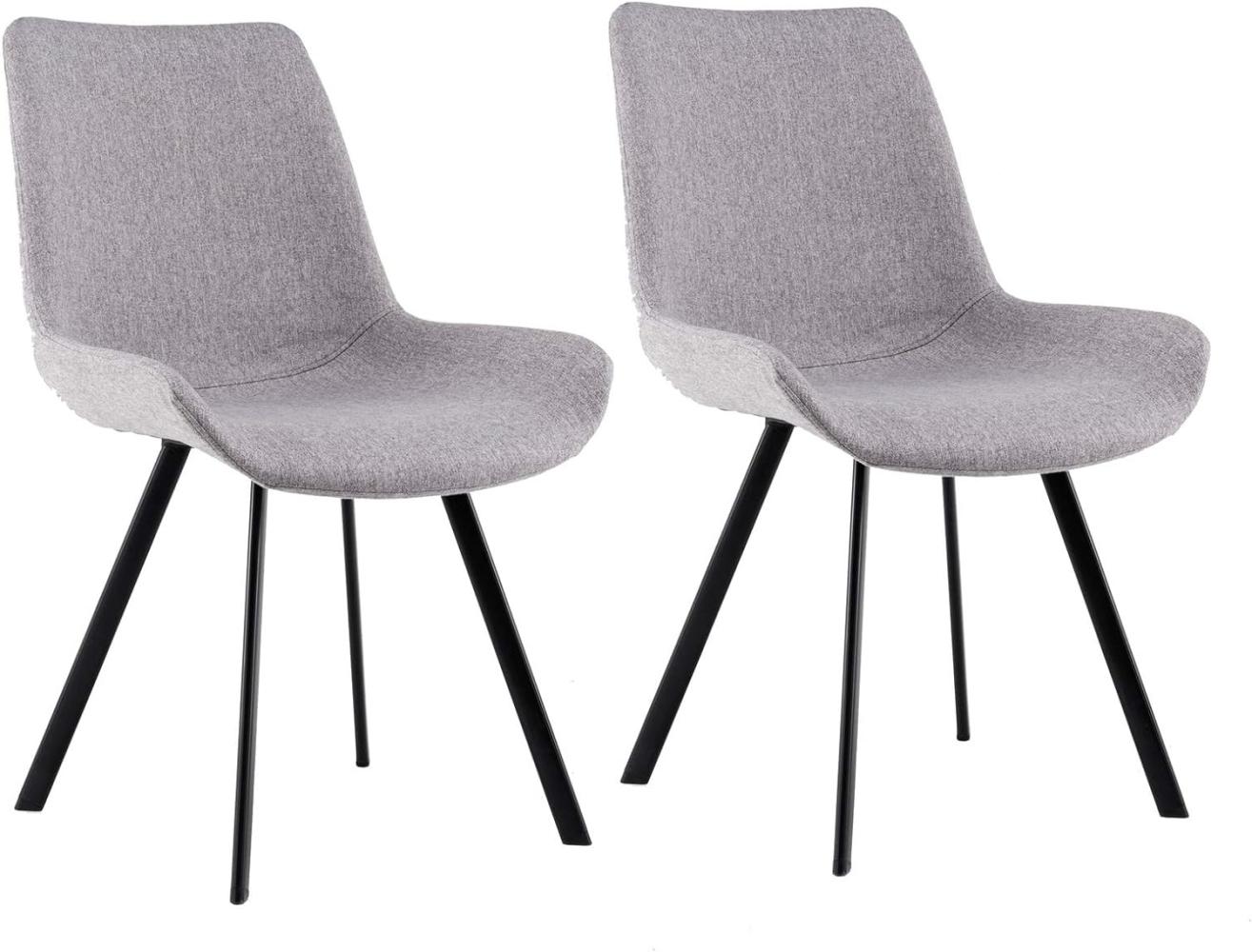 Homexperts 'ROSE' 2er Set Stuhl, Webstoff grau, B 55 x H 85 x T 62,5 cm Bild 1