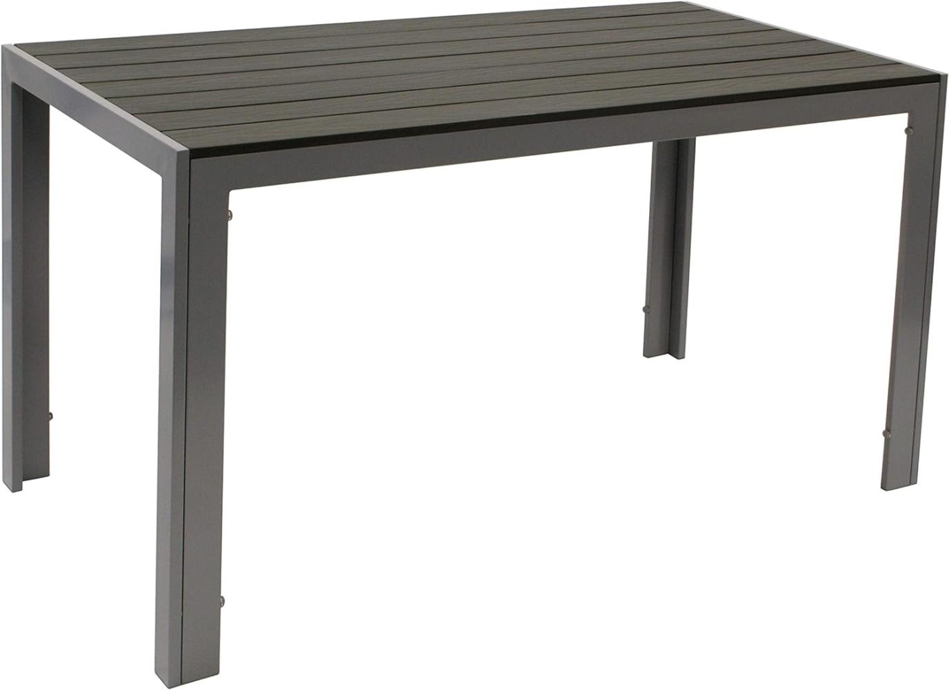 Tisch SORANO 125x70cm, Alu + Kunstholz grau Bild 1