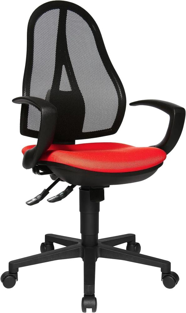 Topstar OP20QG21 Open Point SY, Bürostuhl, Schreibtischstuhl, ergonomisch, inkl. Armlehnen, Stoffbezug, rot Bild 1