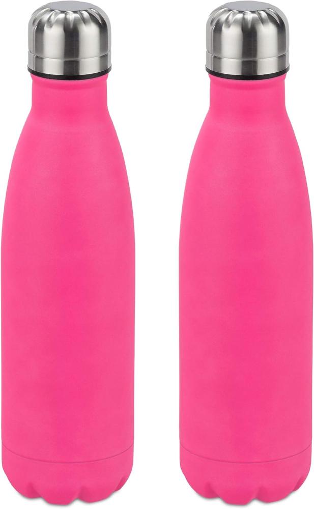 2 x Trinkflasche Edelstahl pink 10028147 Bild 1