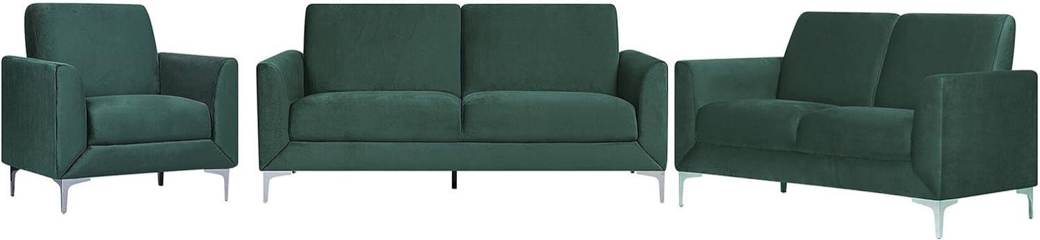 Sofa Set Samtstoff grün 6-Sitzer FENES Bild 1