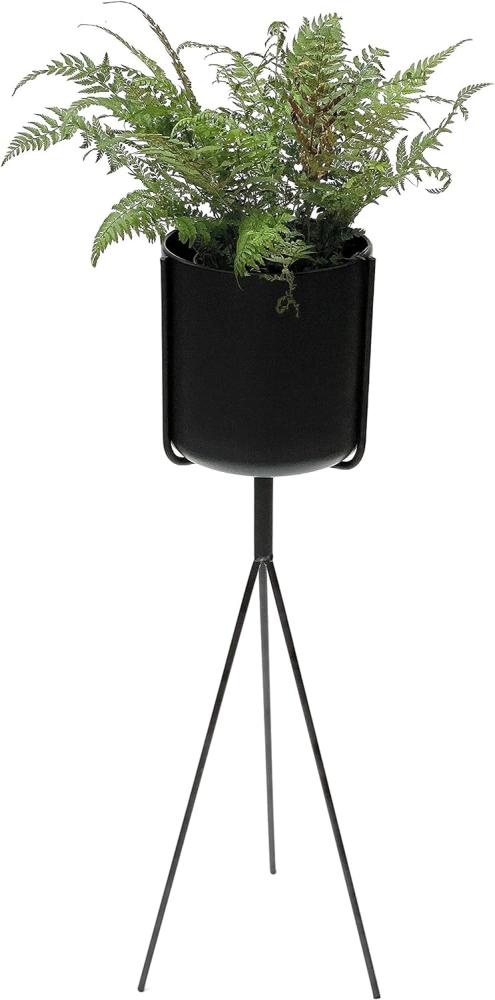 DanDiBo Blumenständer mit Topf Metall Schwarz 80 cm Blumenhocker 96022 Blumensäule Modern Pflanzenständer Pflanzenhocker Bild 1