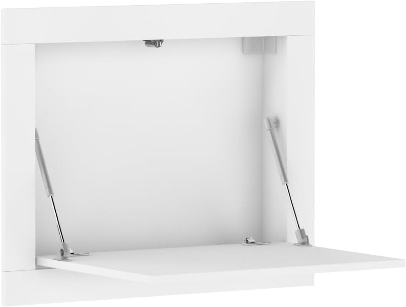 Domando Sekretär Pozzallo Modern Breite 74cm, ausklappbare Schreibtischplatte in Weiß Matt Bild 1