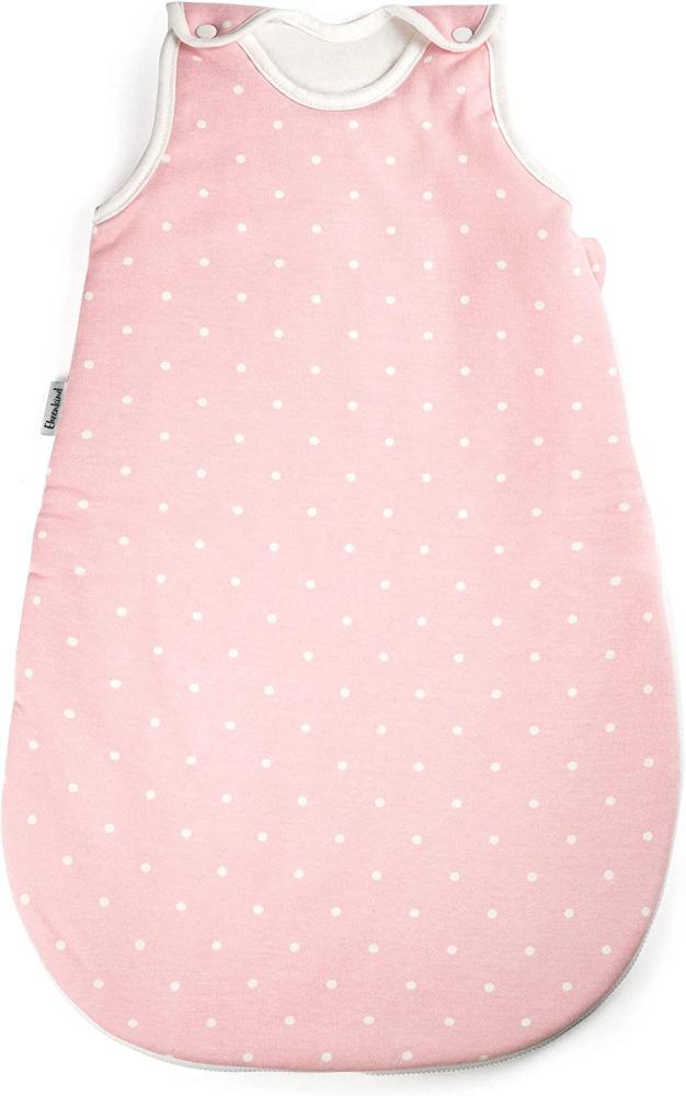 Ehrenkind® Baby Sommerschlafsack Rund | Bio-Baumwolle | Sommer Schlafsack Baby Gr. 74/80 Farbe Rosa mit weißen Punkten Bild 1