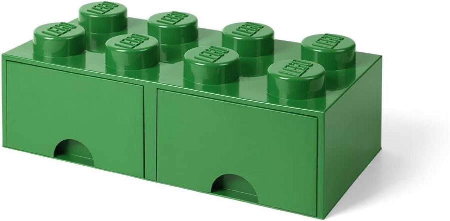Lego 'Storage Brick 8' Aufbewahrungsbox grün mit 2 Schubladen Bild 1