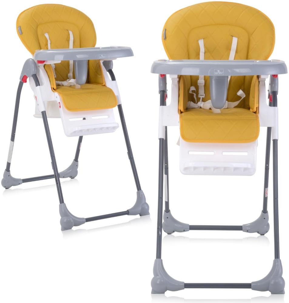 Lorelli Kinderhochstuhl Dulce Sitzhöhe verstellbar, faltbar, 5-Punkt-Gurt, Korb gelb Bild 1