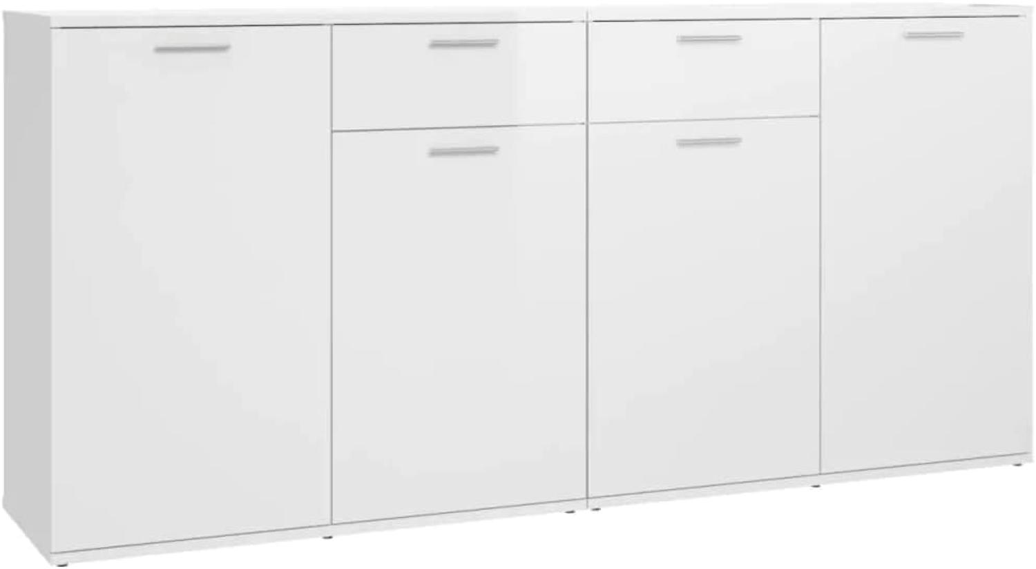 Sideboard Hochglanz-Weiß 160x36x75 cm Holzwerkstoff Bild 1