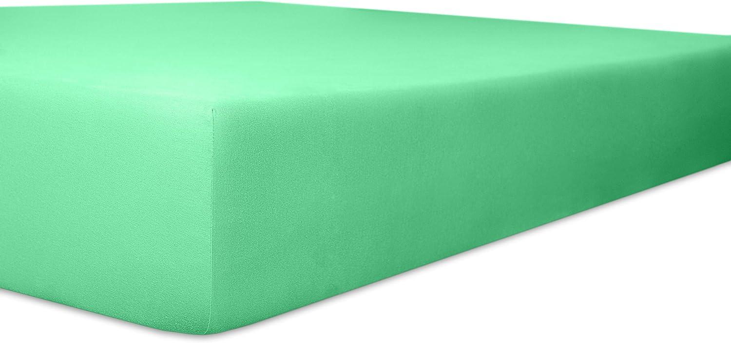 Kneer Organic-Cotton-Stretch Spannbetttuch kbA-Baumwolle Qualität OS Farbe lagune 180/200 cm - 200/200 cm Bild 1