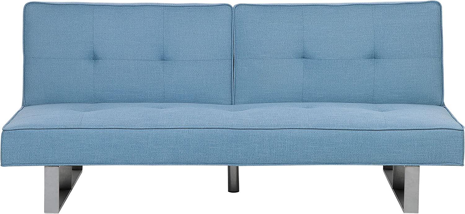 Schlafsofa 3-Sitzer Polsterbezug blau 190 cm DUBLIN Bild 1