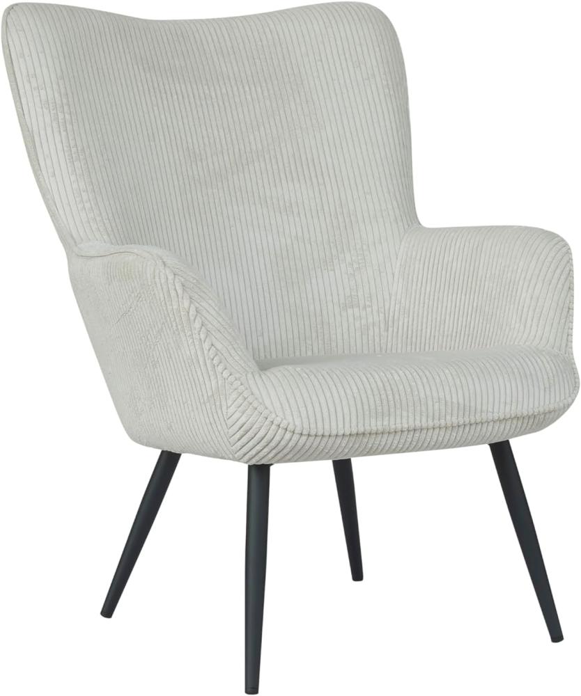 byLIVING Sessel Uta / Grob-Cord off-white / Gestell schwarz pulverbeschichtet / Relaxsessel /Armlehnen-Sessel / B 72, H 97, T 80 cm Bild 1