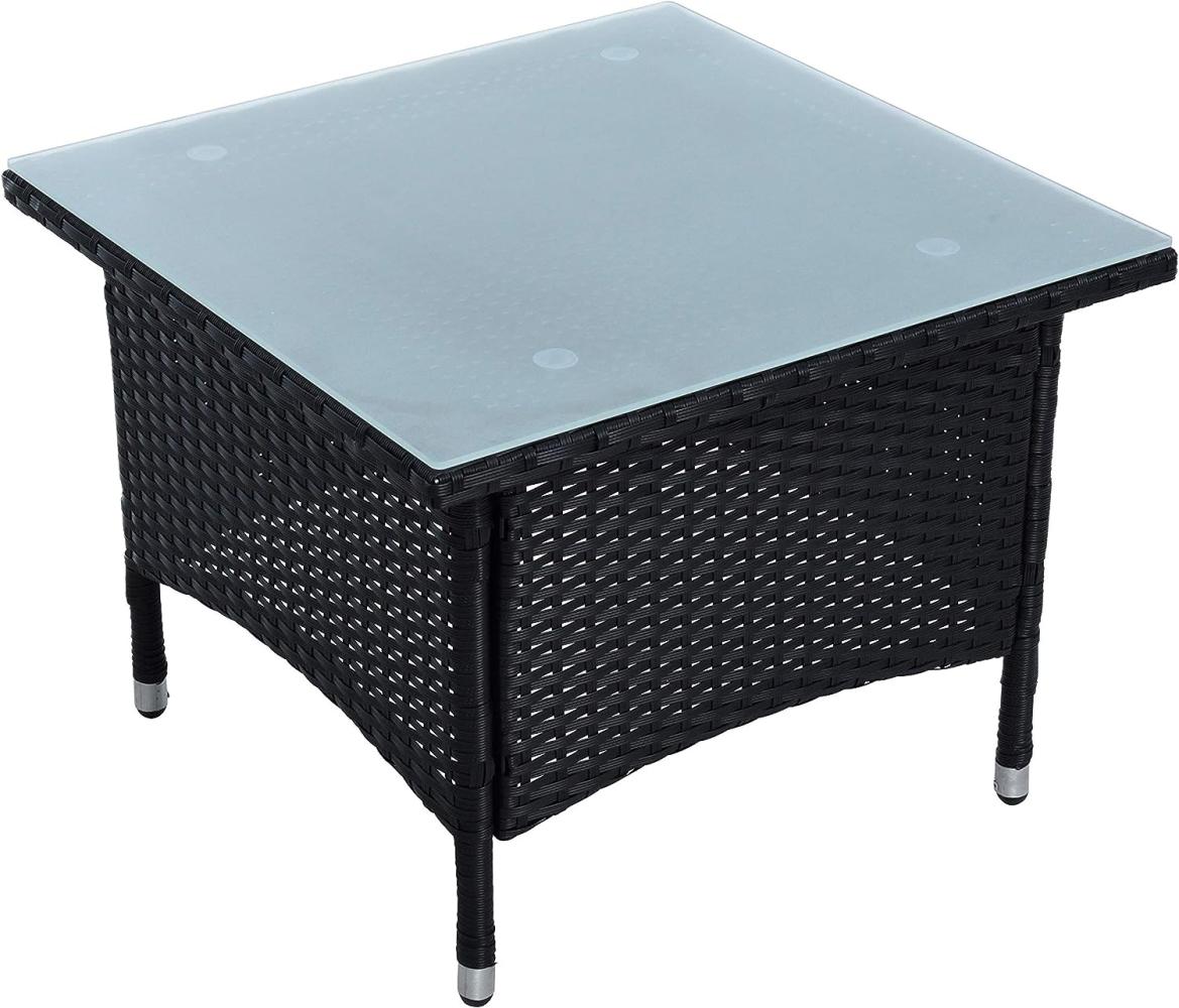 Beistelltisch Tisch aus Polyrattan, Schwarz, 58 x 58 x 45 cm Bild 1