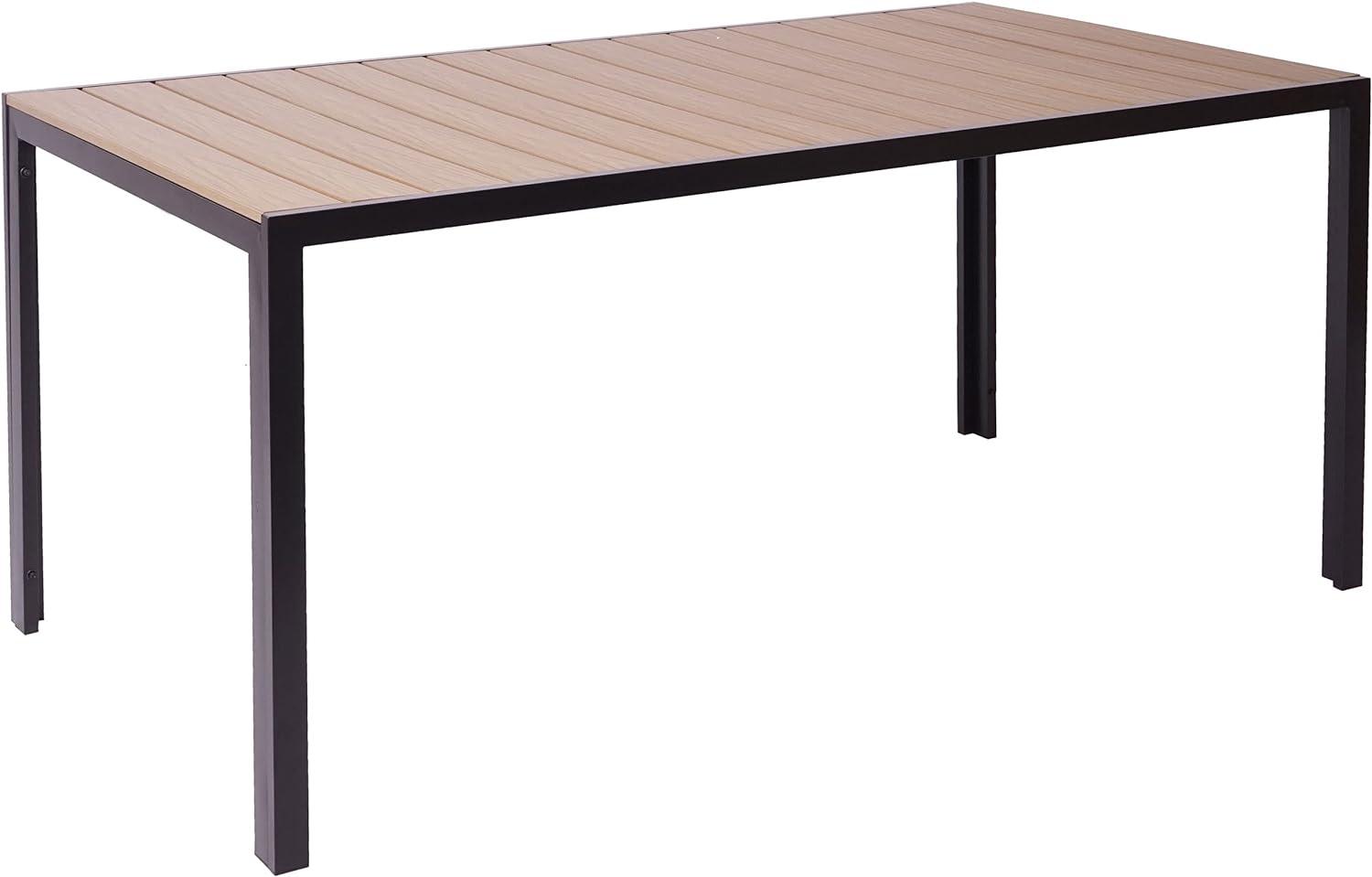 Gartentisch HWC-F90, Tisch Bistrotisch, WPC-Tischplatte 160x90cm ~ hellbraun Bild 1