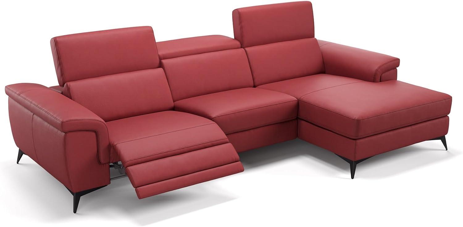 Sofanella Ledersofa AMARO Ecksofa Eckgarnitur Designer in Rot M: 297 Breite x 108 Tiefe Bild 1