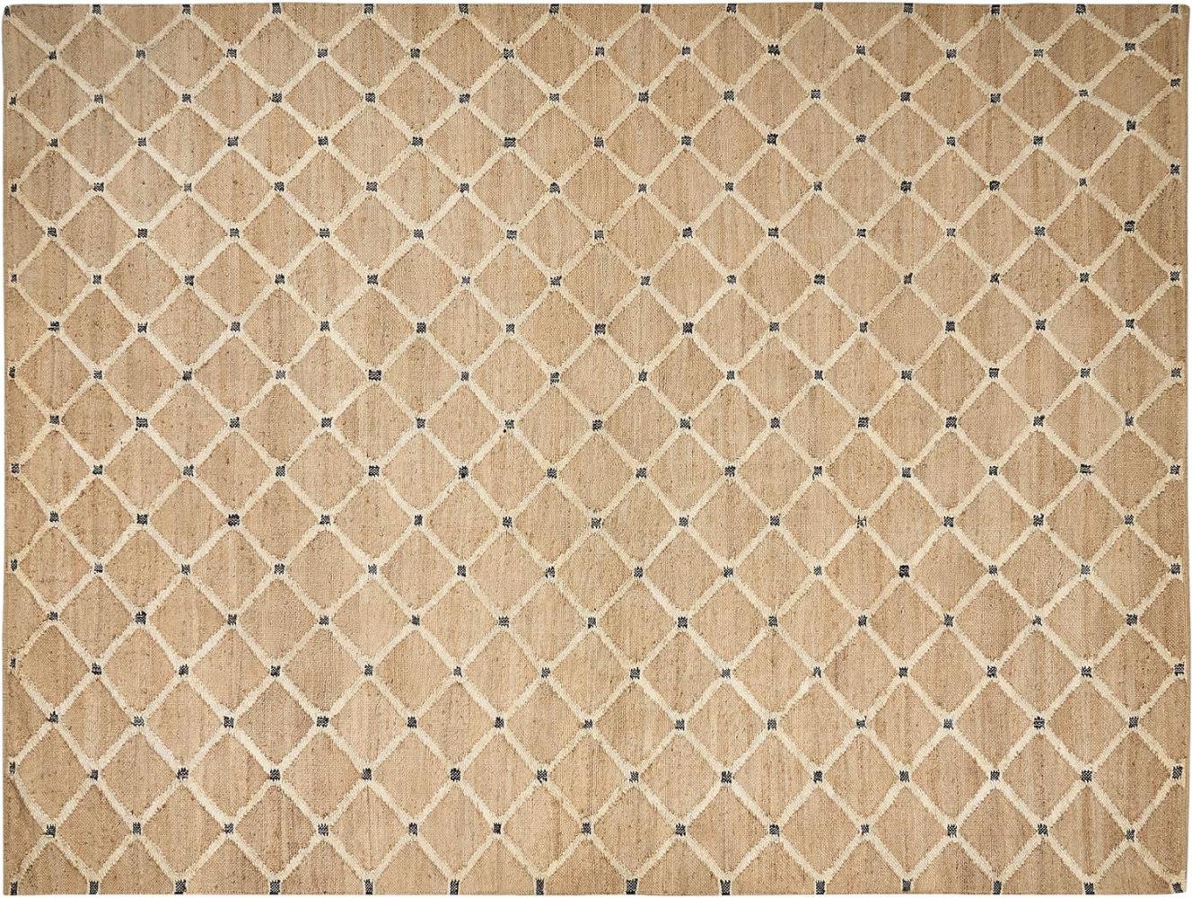 Teppich Jute beige 300 x 400 cm geometrisches Muster Kurzflor KALEKOY Bild 1
