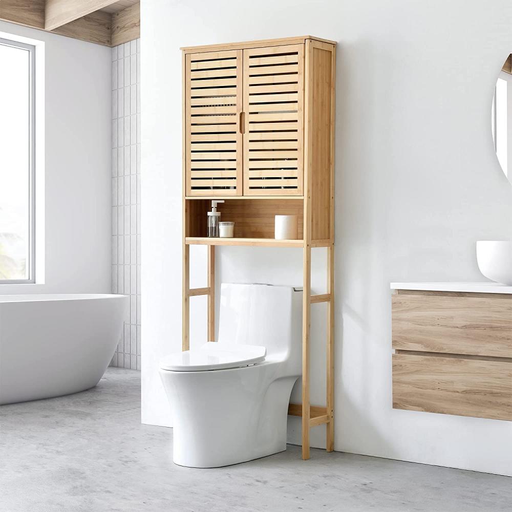 Toilettenschrank Geta 170 x 66 x 23 cm Bambus [en. casa] Bild 1