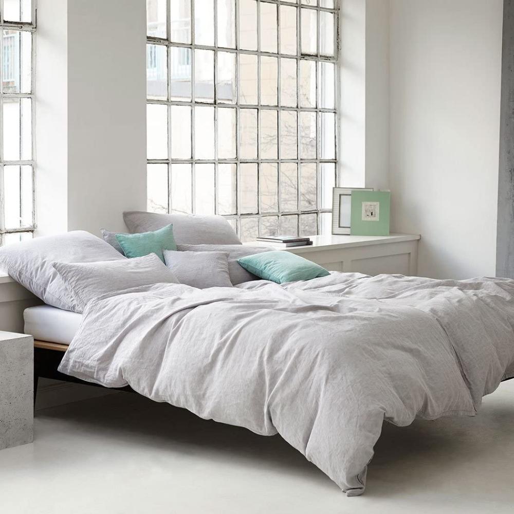 elegante Leinen Bettwäsche Breeze weiss | Kissenbezug einzeln 40x80 cm Bild 1