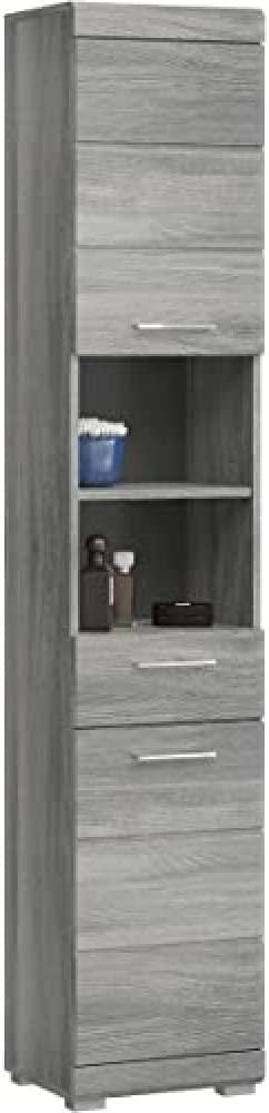 homes&jones Soul Badezimmer, Hochschrank, Schrank, Holzwerkstoff, rauchsilber, 37 x 191 x31 cm Bild 1