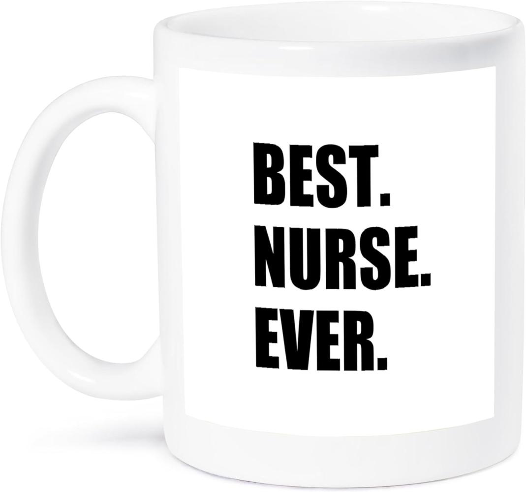 3dRose ''Best Ever Beste Worker für Krankenschwestern, Tasse, Keramik, Weiß, 10,16 x 7,62 x 9,52 cm Bild 1