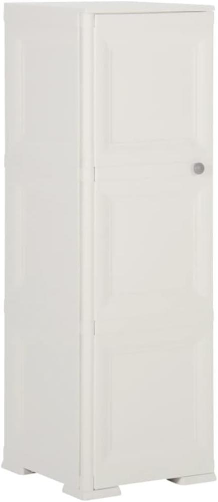 Kunststoffschrank 40x43x125 cm Holzdesign Weiß Bild 1