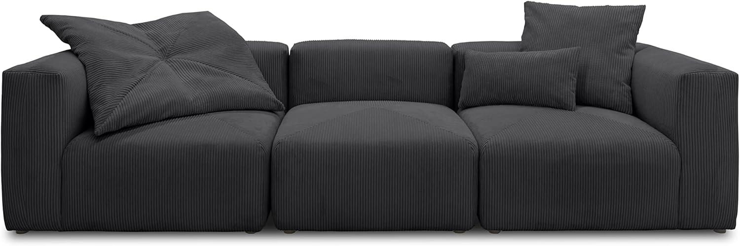 DOMO. collection Malia Modulsofa, 3 Sitzer bestehend aus DREI Modulen, 3 Couch, Sofa, anthrazit, 301 x 108 cm Bild 1