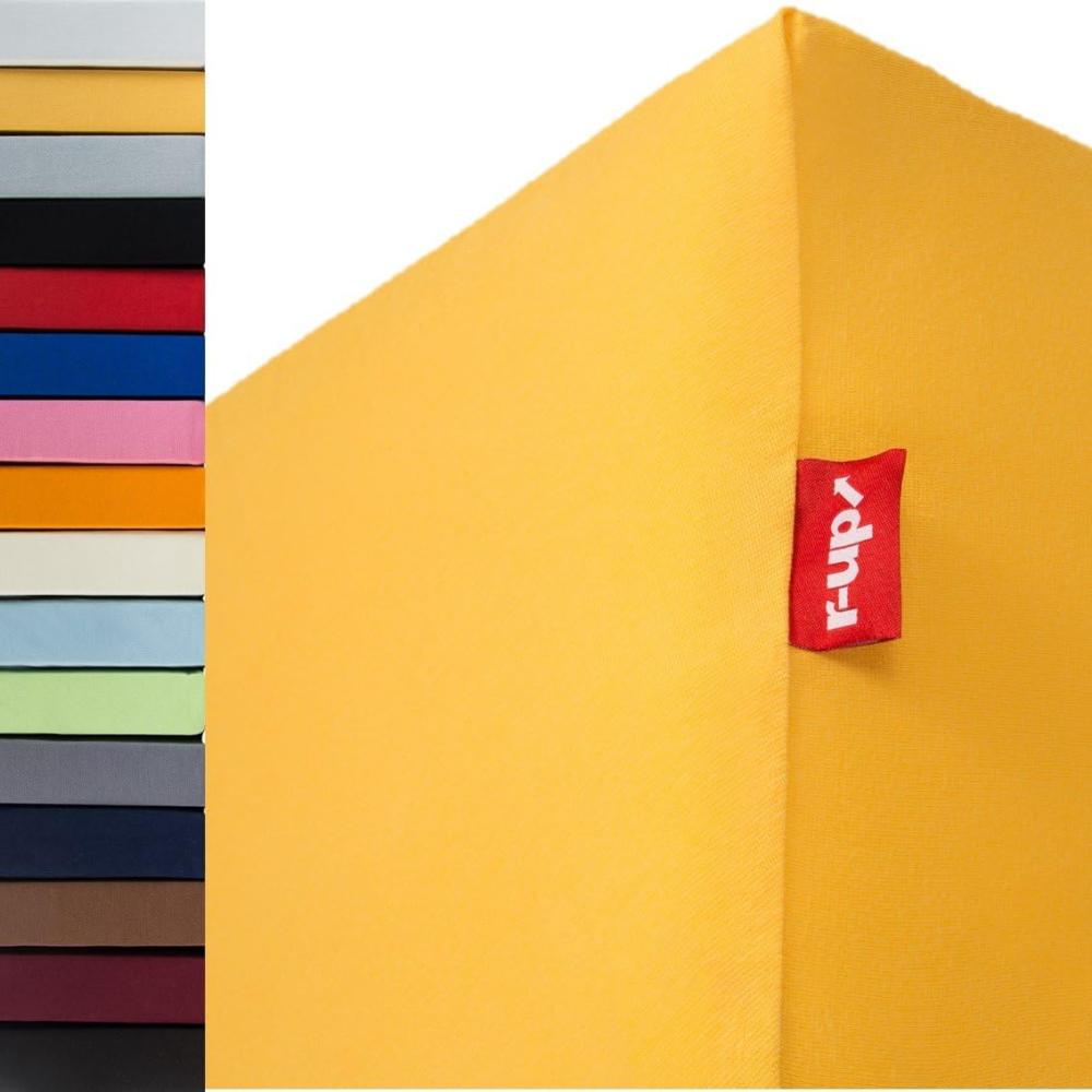 r-up Passt Spannbettlaken 140x200-160x200 bis 35cm Höhe viele Farben 100% Baumwolle 130g/m² Oeko-Tex stressfrei auch für hohe Matratzen (Sonnengelb) Bild 1