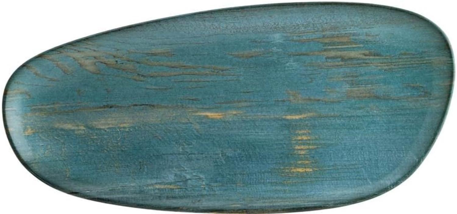6x Servierplatten Speiseteller Porzellan Geschirr oval Türkis Blau Braun Bonna Madera Mint Vago 36cm Bild 1