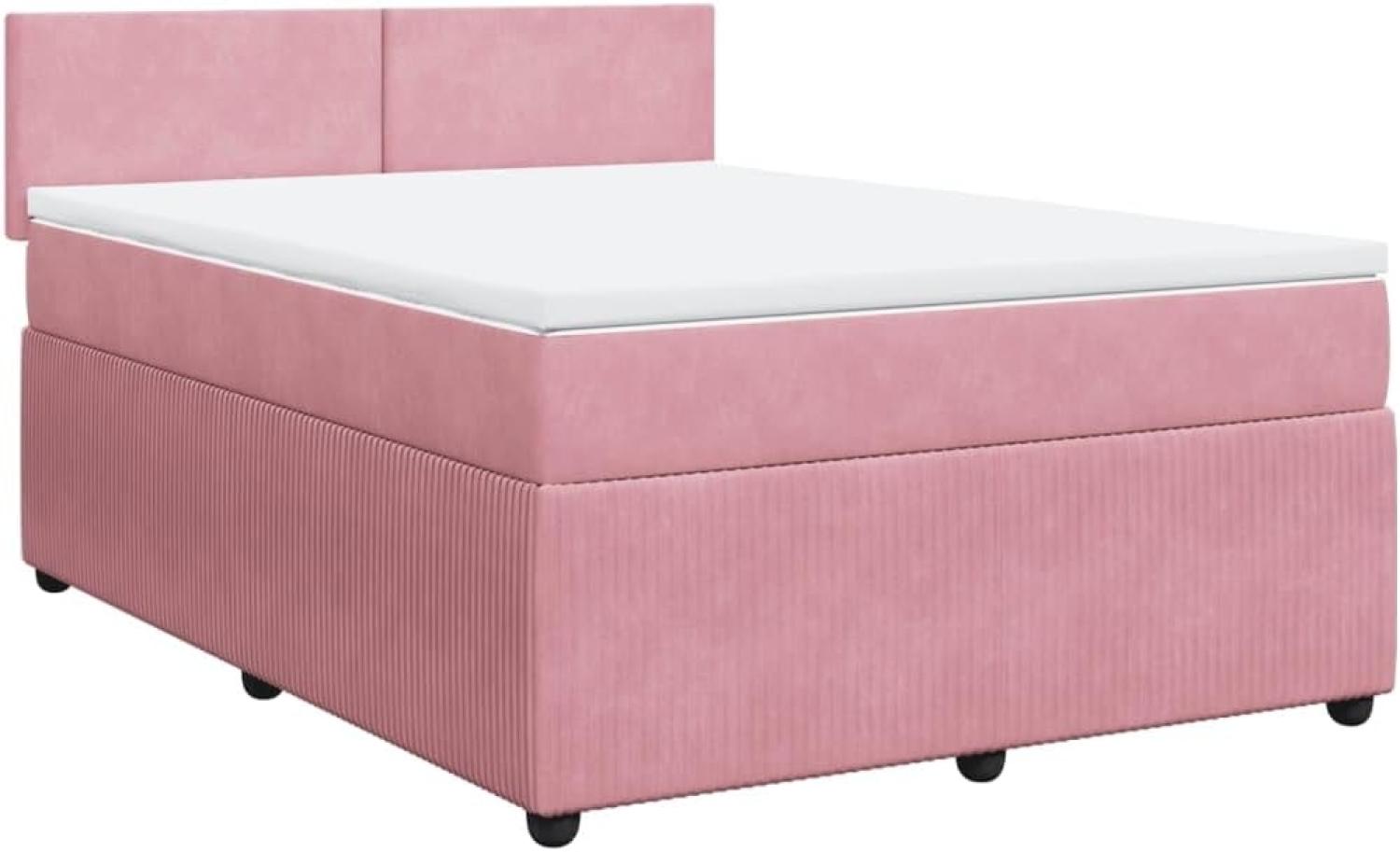 Boxspringbett mit Matratze Rosa 160x200 cm Samt 3290081 Bild 1