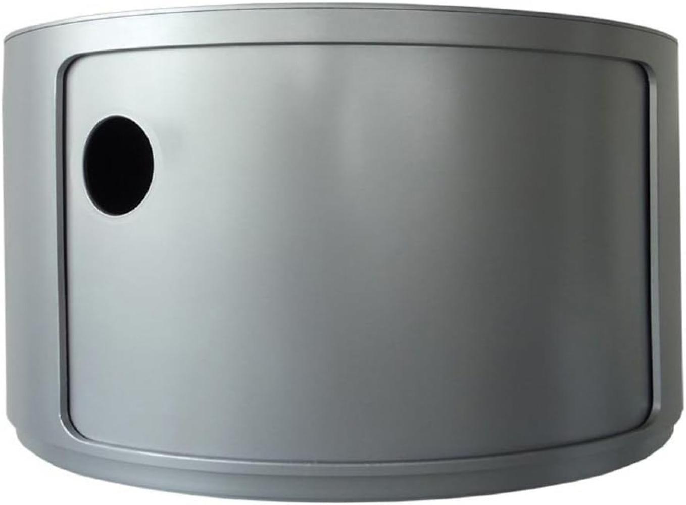 Kartell 4953SI Baukastenelement Componibili rund undurchsichtig Durchmesser 42 x 23,5 cm ABS, silber Bild 1