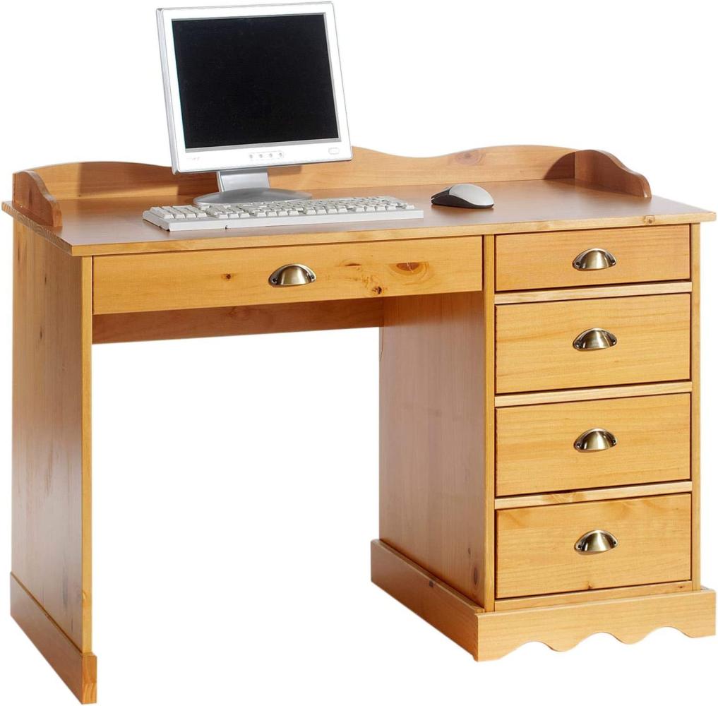 IDIMEX Schreibtisch Bürotisch, honigfarben, mit Aufsatz Bild 1