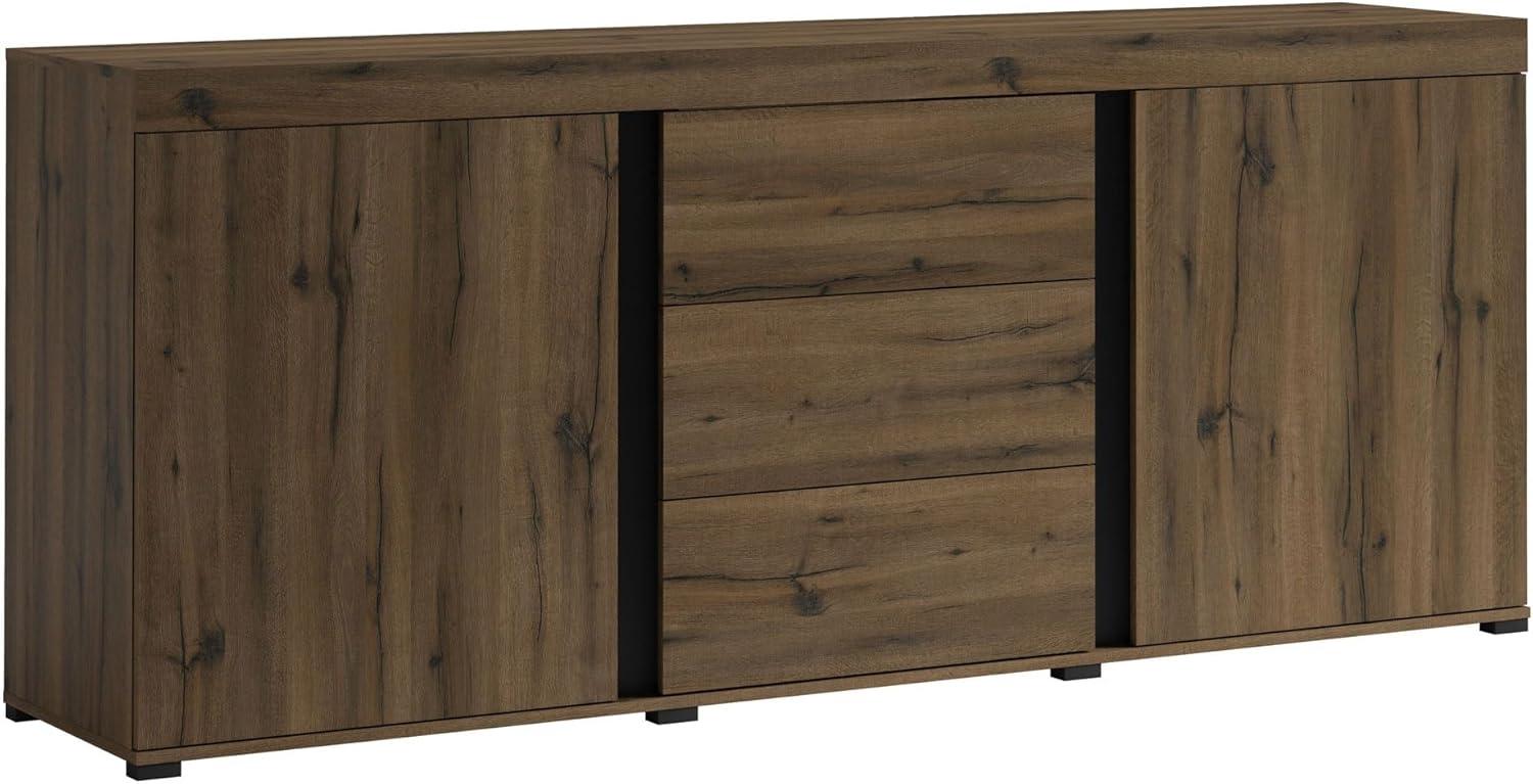 Kommode Avignon Sideboard 220x50x91cm Edeleiche schwarz Bild 1