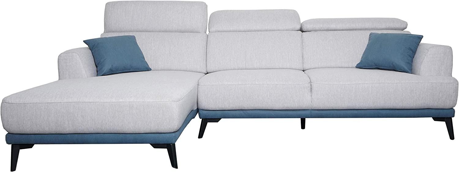 Sofa HWC-G44, Ecksofa L-Form 3-Sitzer, Liegefläche Nosagfederung Taschenfederkern verstellbar 277cm ~ links, hellgrau Bild 1