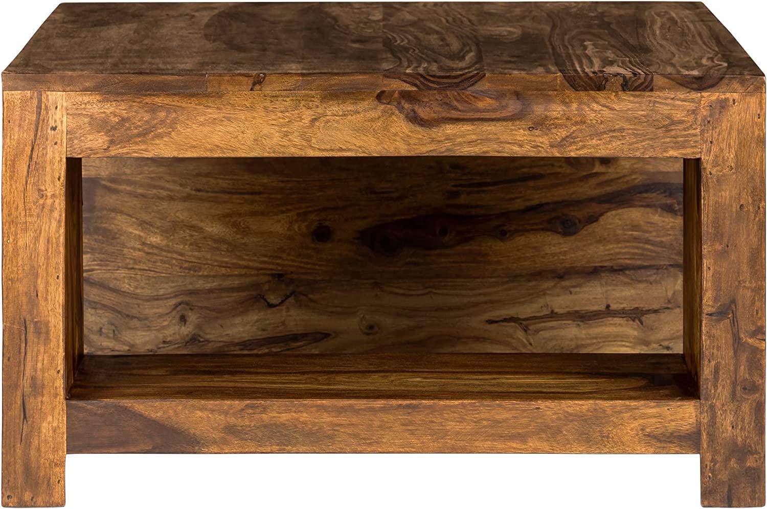 Couchtisch 80x80x30 cm Braun aus Sheesham Holz WOMO-Design Bild 1