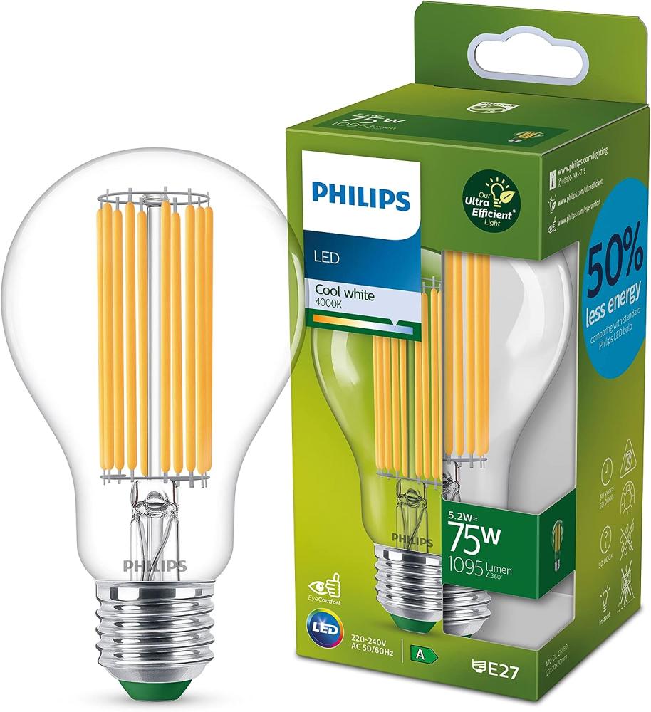 Philips Classic LED-A-Label Lampe 75W E27 Kaltweiß klar 1er P Bild 1
