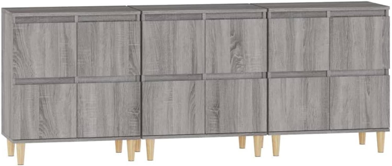 Sideboards 3 Stk. Grau Sonoma 60x35x70 cm Holzwerkstoff (Farbe: Grau) Bild 1