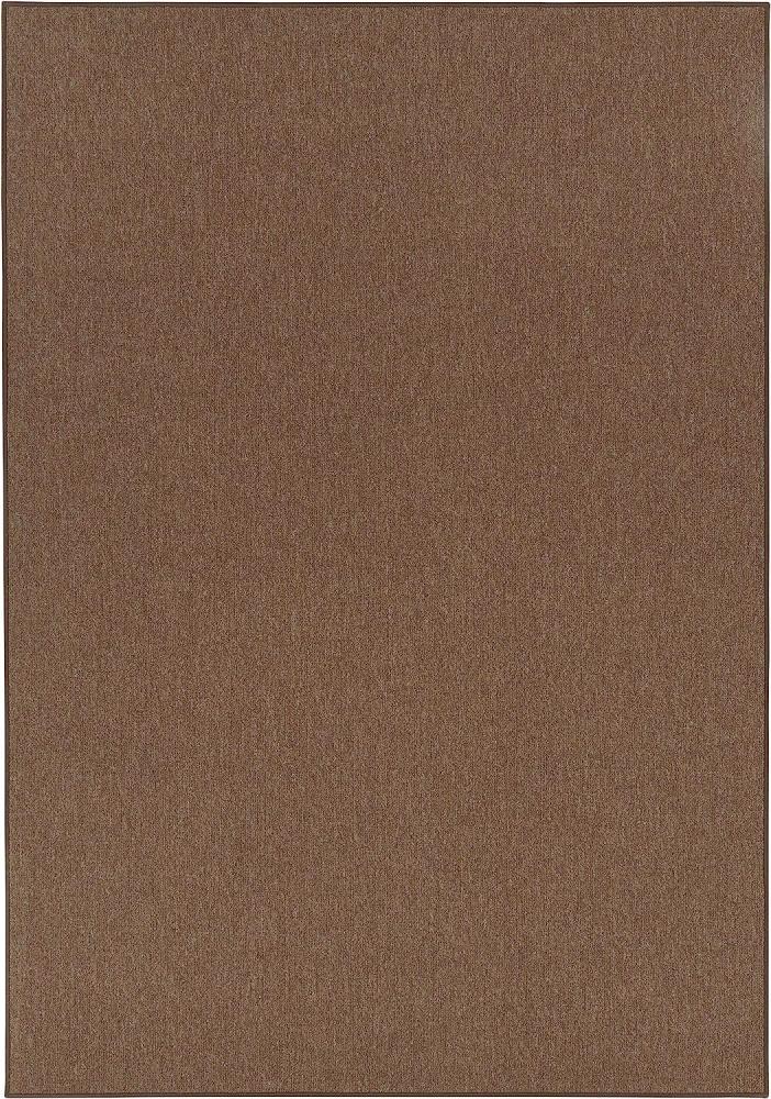 Feinschlingen Teppich Casual Braun Uni Meliert - 160x240x0,4cm Bild 1