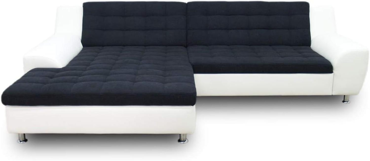 DOMO. collection Morton Ecksofa, Sofa in L-Form, Eckcouch, Polstergarnitur, 304x200x84 cm in schwarz/weiß Bild 1