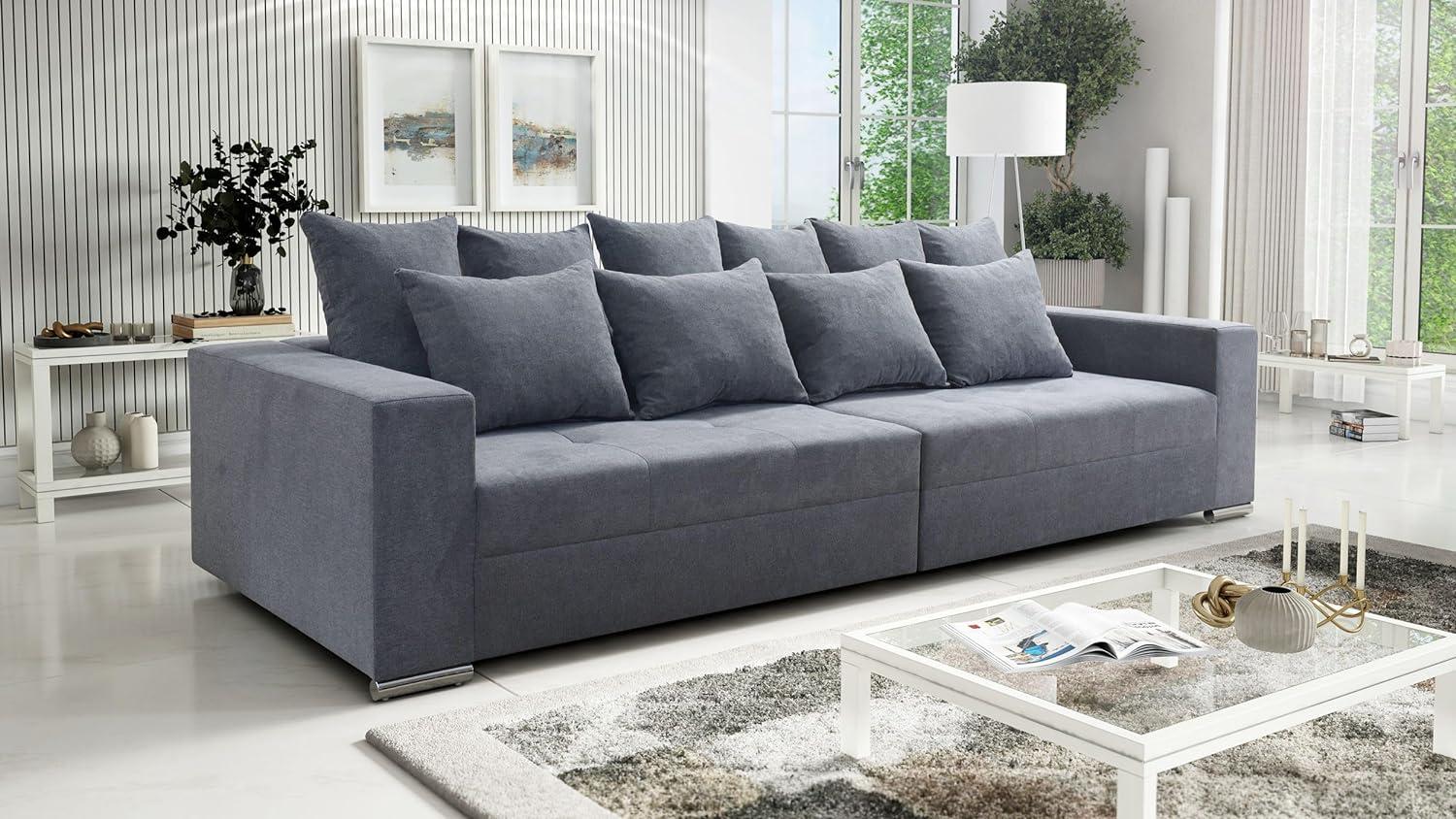Modernes Big Sofa Wohnlandschaft Sofa Couch Jumbo 3 - hellgrau Bild 1