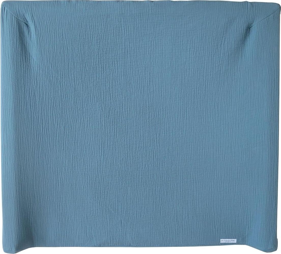 Blausberg Baby - Bezug kompatibel mit IKEA-Wickelauflage Vädra 74x80 cm – in Kornblumen Blau - aus 100% Baumwolle-Musslin, Oeko-Tex ® Standard 100 zertifiziert Bild 1