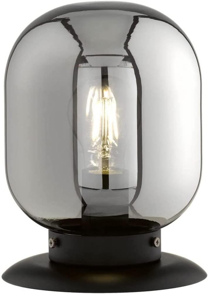 LED Tischlampe Industrial mit Glaskugel Rauchglas - Höhe 23cm Bild 1