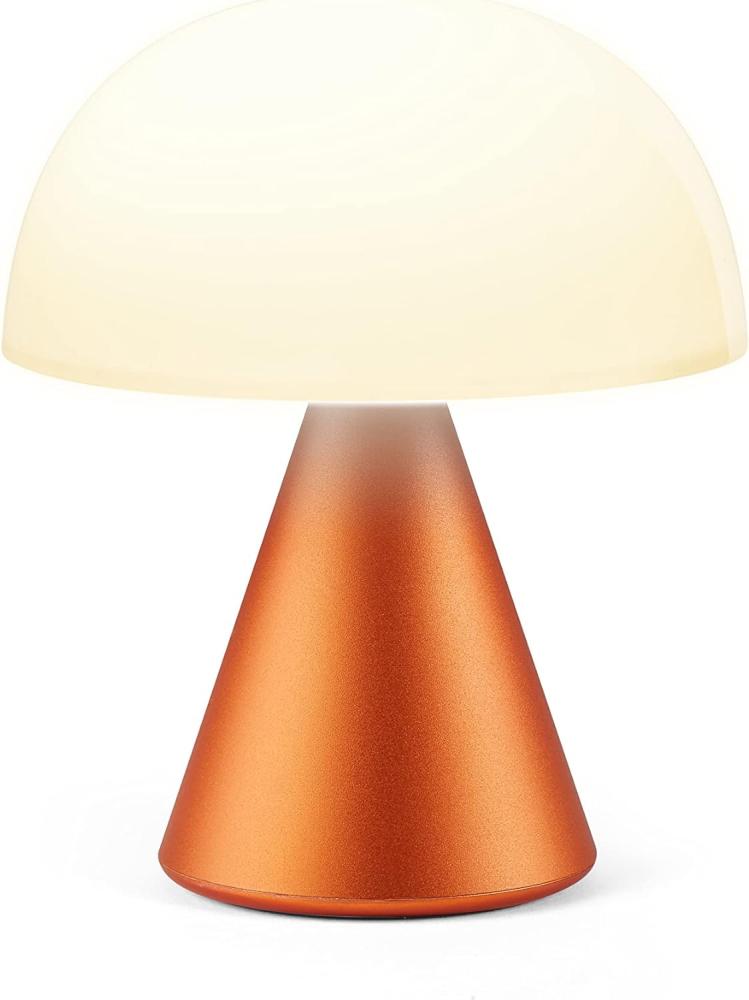 Lexon MINA M Wiederaufladbare kabellose LED-Tischlampe, für Nachttisch oder Schreibtisch, mit Dimmer, bis zu 12 Stunden Akkulaufzeit - Aluminium Orange Bild 1