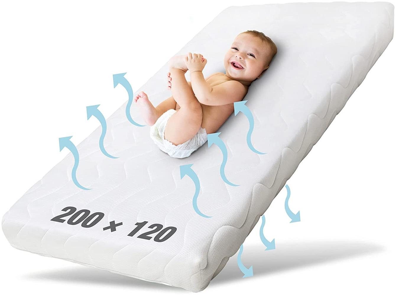 Ehrenkind® Kindermatratze Pur | Baby Matratze 120x200 | Babymatratze 120x200 aus hochwertigem Schaum und Hygienebezug Bild 1