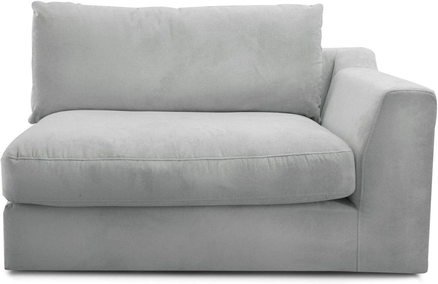 CAVADORE Sofa-Modul "Fiona"mit Armteil rechts / individuell kombinierbar als Ecksofa, Big Sofa oder Wohnlandschaft / 138 x 90 x 112 / Webstoff hellgrau Bild 1