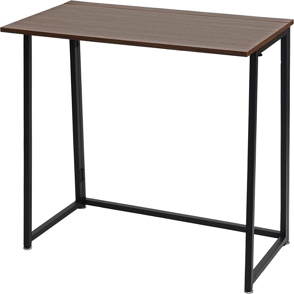 Schreibtisch HWC-K67 faltbar, Konsolentisch Klapptisch Laptoptisch Ablagetisch, 80x45cm, Metall MDF ~ schwarz braun Bild 1