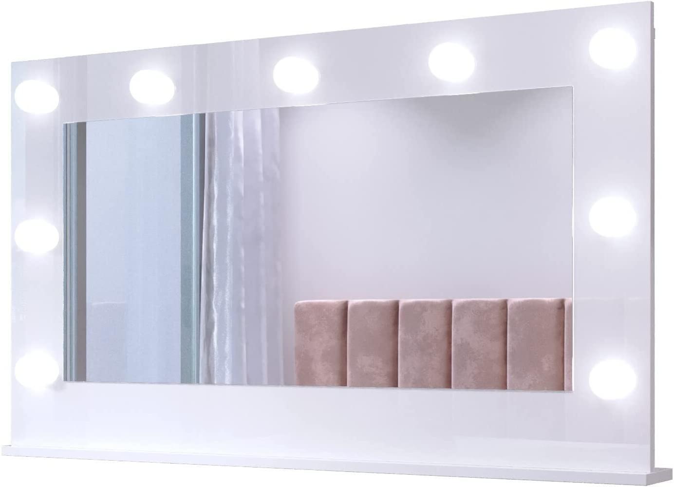 Domando Spiegel Silvi Modern für Flur Breite 110cm, LED Beleuchtung in Weiß Matt Bild 1