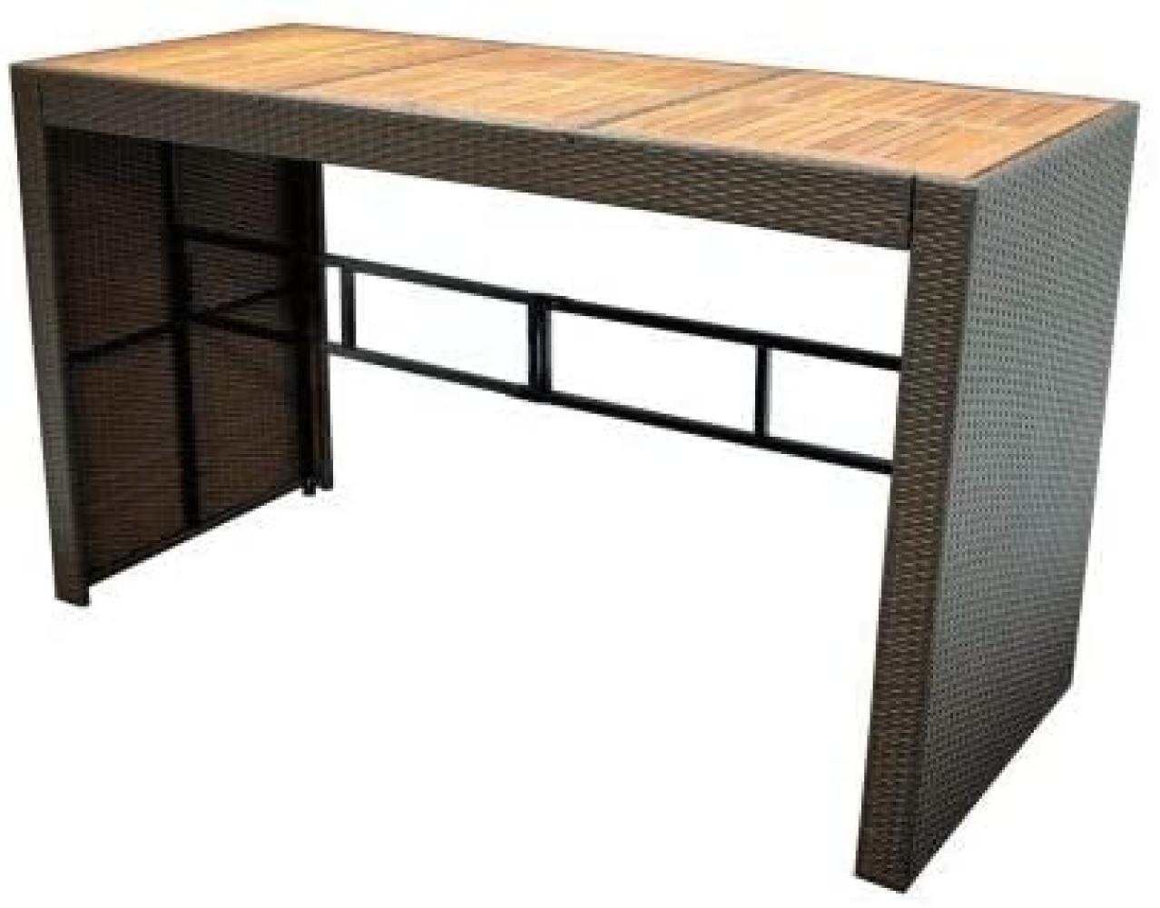 Großer Bartisch Tisch CORTINA Polyrattan/Akazie 185x80x110cm Bild 1
