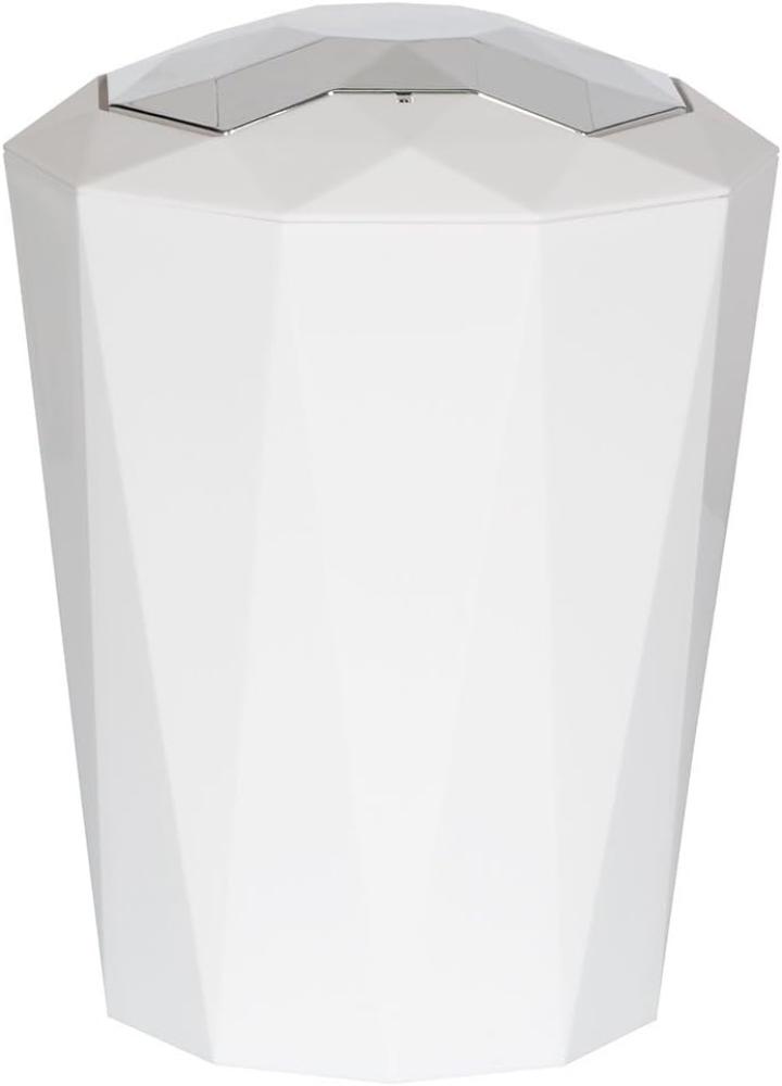 Spirella Design Kosmetikeimer "Crystal" mit Schwingdeckel 5 Liter (ØxH): 20,5 x 23 cm Weiss Bild 1