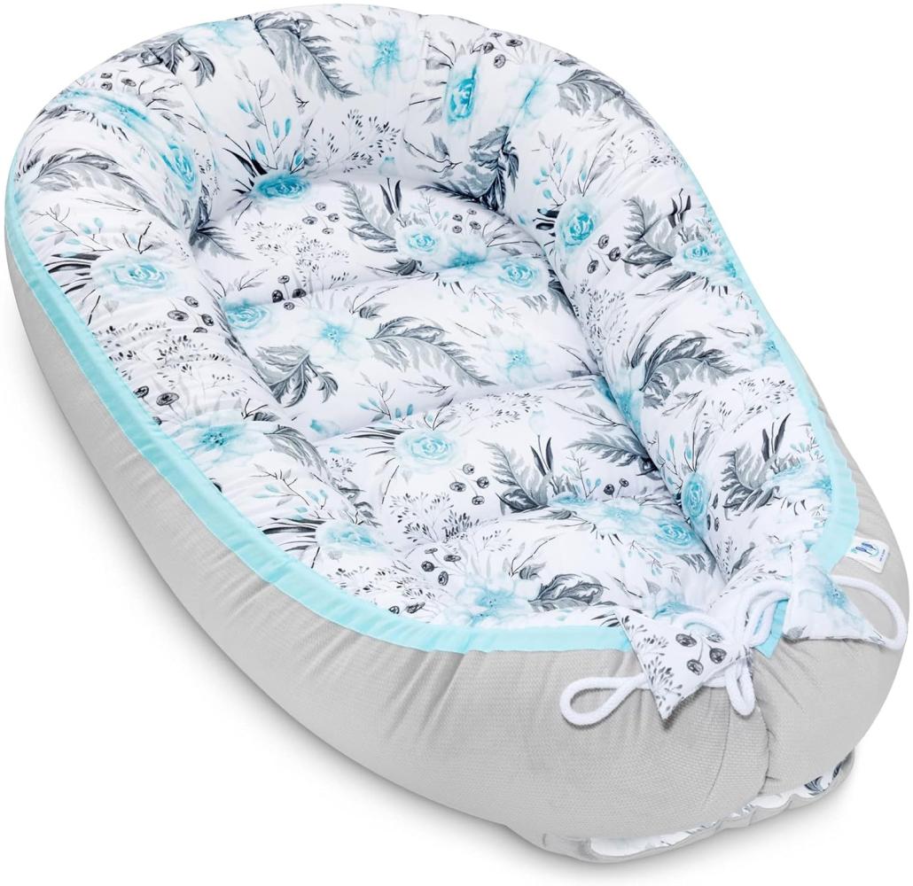 Pepi - Baby-Nest - Nestchen Baby - Baby-Nestchen für Neugeborene - Kuschelnest mit antiallergischer Füllung - Kokon aus Velvet und Baumwolle Bild 1